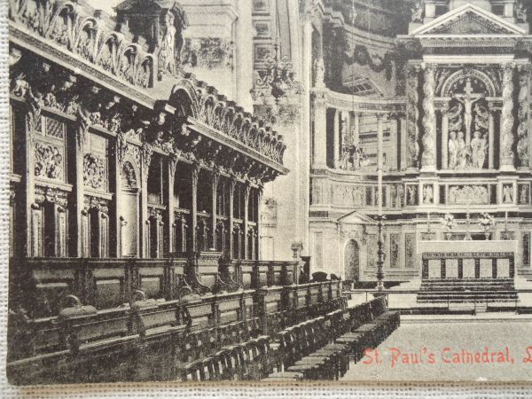 [ открытка с видом 1 листов ] St.Paul\'s Cathedral, London / цент * paul (pole) большой .. внутри часть / Англия Vintage город улица строительство .. праздник . открытка 39-11