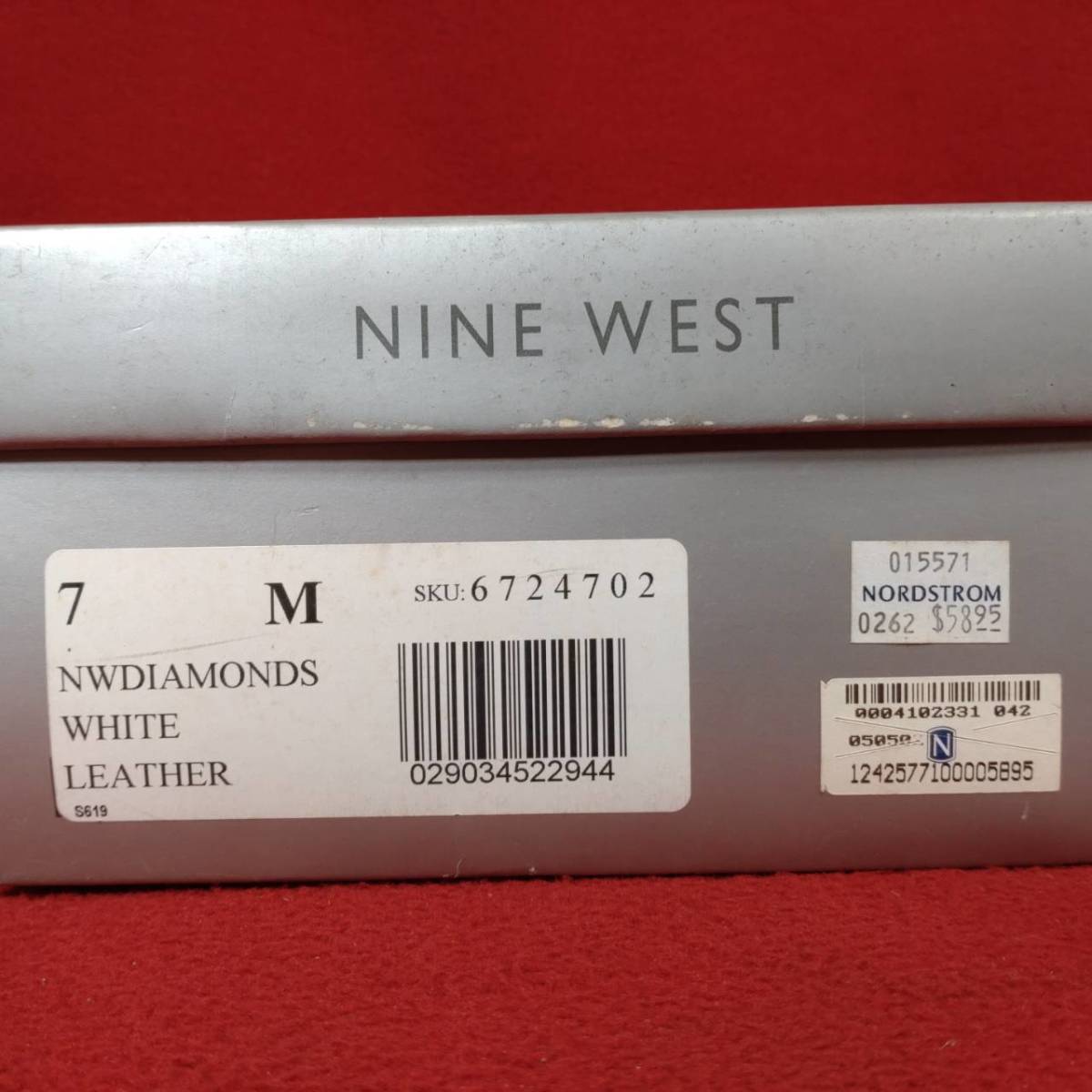 ③ Nine West NINE WEST mules 7M Japan size 24cm white sandals lady's fashion casual na in waste to