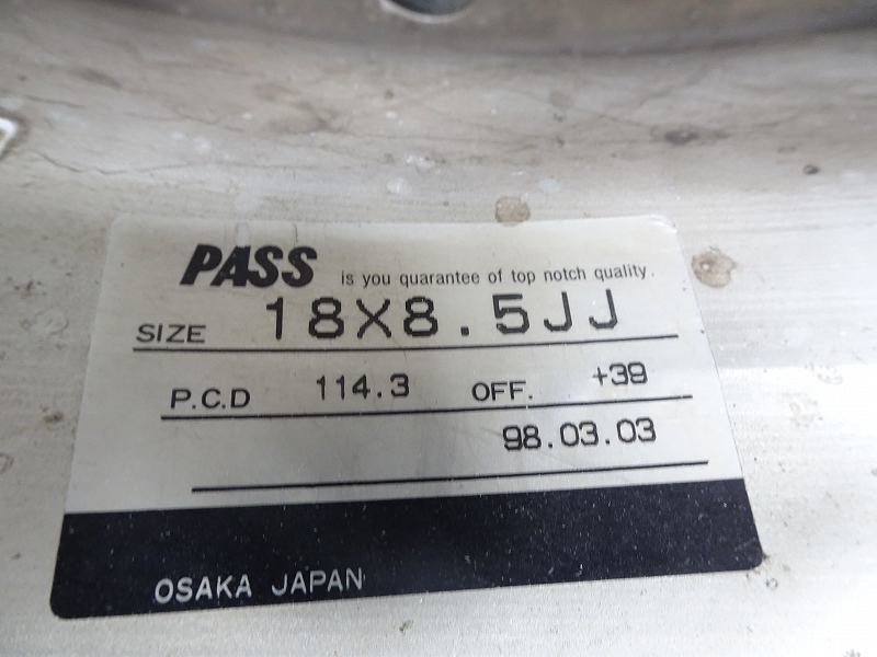 【福島発】18x9.5J-8.5J +48/+39 5穴 114.3 ◆HINODEX STERN【WORK】希少ホイール メッキ 4本【送料無料】FUK-D10176_画像8