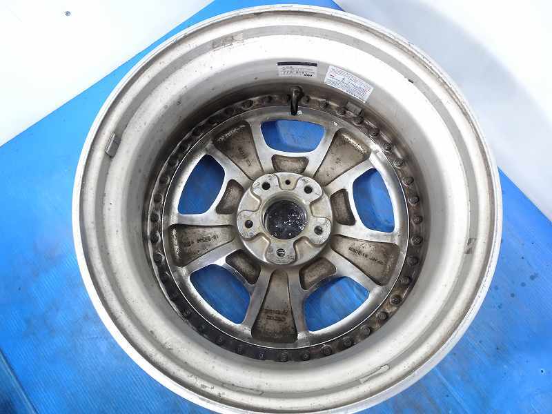 【福島発】18x9.5J-8.5J +48/+39 5穴 114.3 ◆HINODEX STERN【WORK】希少ホイール メッキ 4本【送料無料】FUK-D10176_画像7