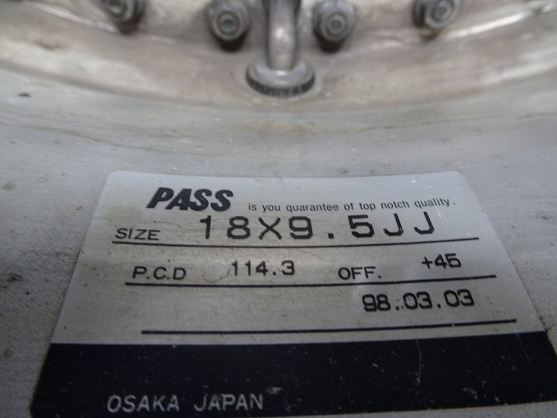 【福島発】18x9.5J-8.5J +48/+39 5穴 114.3 ◆HINODEX STERN【WORK】希少ホイール メッキ 4本【送料無料】FUK-D10176_画像9