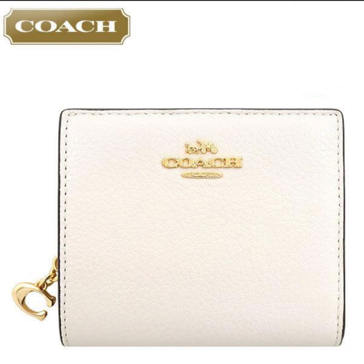 コーチ COACH 財布 二つ折り財布  レザー C チャーム スナップ ラウンド ジップ ウォレット アウトレット レディース