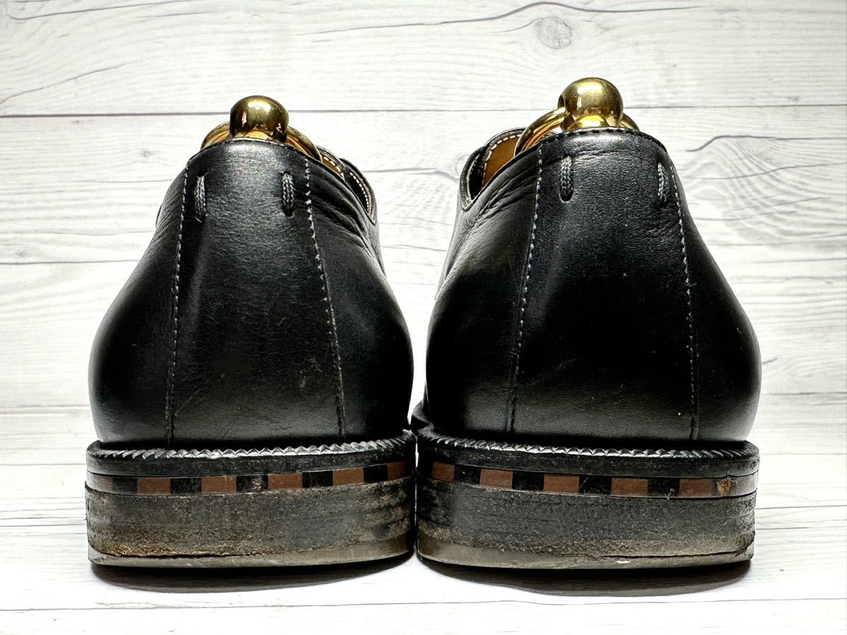【即決】LOUIS VUITTON ヴィトン メンズ 27cm程度 革靴 レザー ブラック 黒 本革 本皮 プレーントゥ ビジネスシューズ くつ_画像4