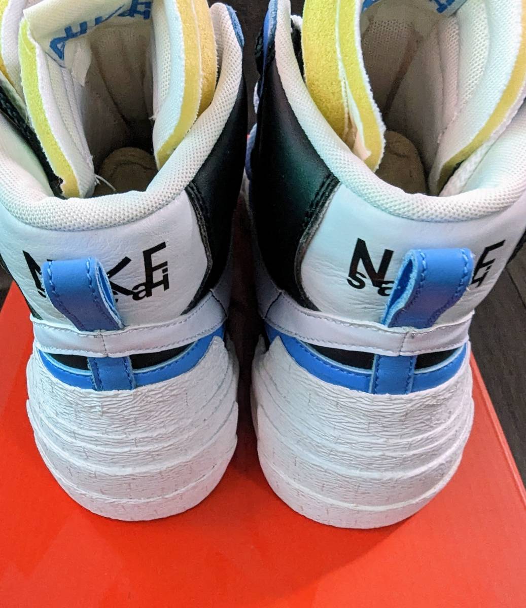 送料無料/新品同様 19ss Sacai Nike Blazer Mid White Black Blue 28cm ホワイトブラックブルー サカイ ナイキ ブレイザー BV0072-001 6