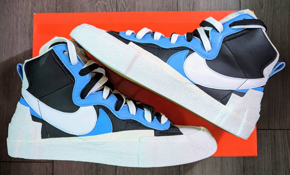 送料無料/新品同様 19ss Sacai Nike Blazer Mid White Black Blue 28cm ホワイトブラックブルー サカイ ナイキ ブレイザー BV0072-001 4