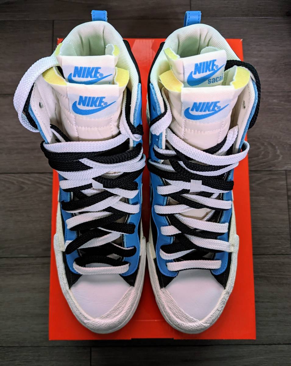 送料無料/新品同様 19ss Sacai Nike Blazer Mid White Black Blue 28cm ホワイトブラックブルー サカイ ナイキ ブレイザー BV0072-001 5