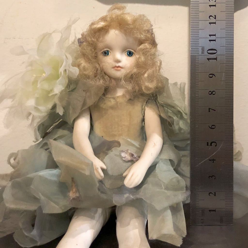 【即決/送料無料】 若月まり子フェアリービスクドール 妖精人形 創作人形 MARIKO WAKATSUKI 中古 インテリアドールの画像7