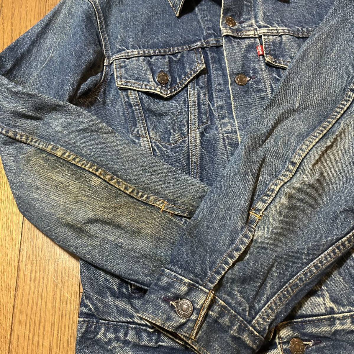 M〜細身L相当！USA製リーバイス 古着ジージャン 71506-0216 スモールe 4つポケット Levi's 要サイズ状態確認！デニムジャケット Gジャン