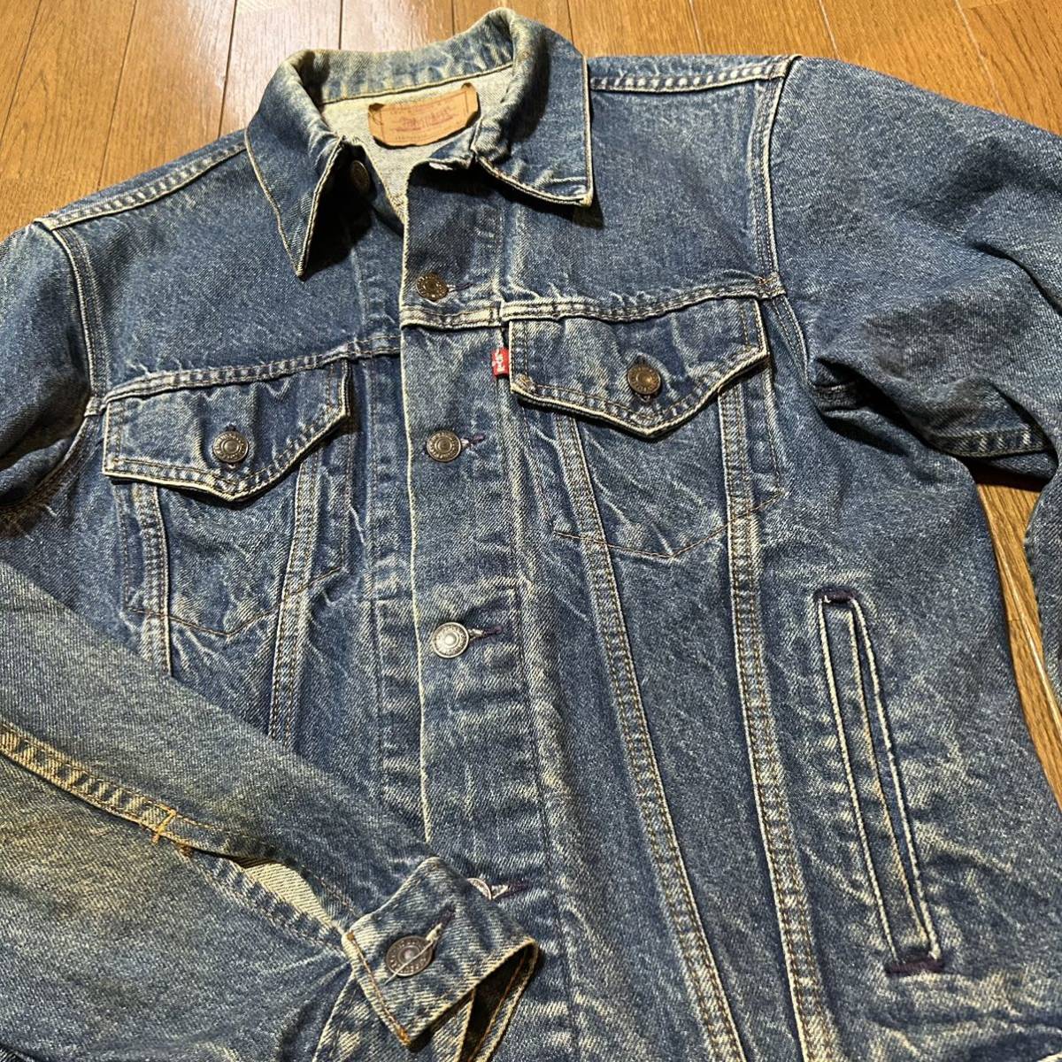 M〜細身L相当！USA製リーバイス 古着ジージャン 71506-0216 スモールe 4つポケット Levi's 要サイズ状態確認！デニムジャケット Gジャン