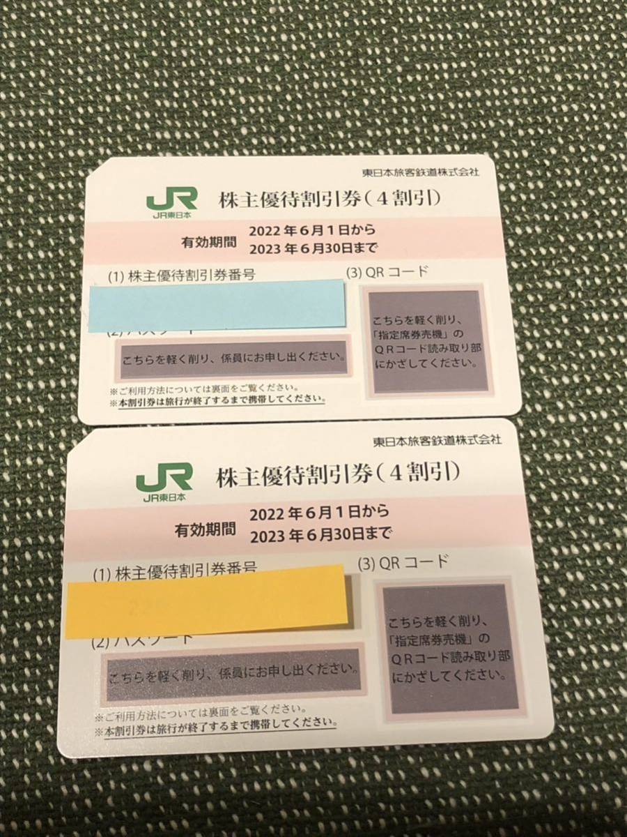 送料無料！JR東日本株主優待割引券（4割引き）2枚セット2023.6.30期限 ...