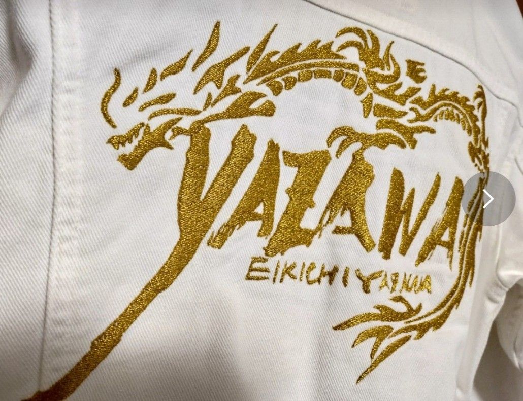☆新品☆ ライブにお勧め!! GOLD DRAGON YAZAWA 本刺繍入り 白 G