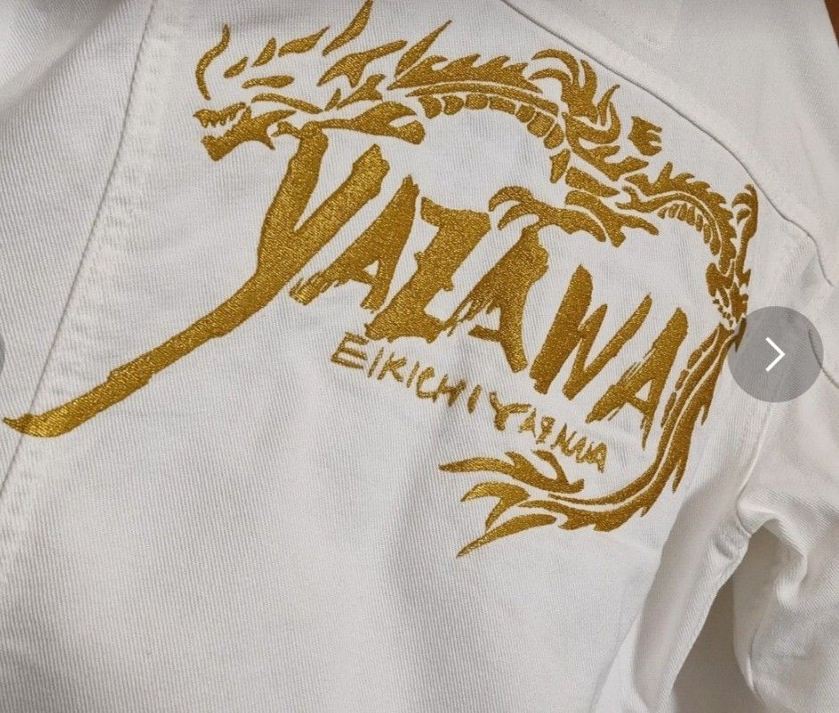 ☆新品☆ ライブにお勧め!! GOLD DRAGON YAZAWA 本刺繍入り 白 G