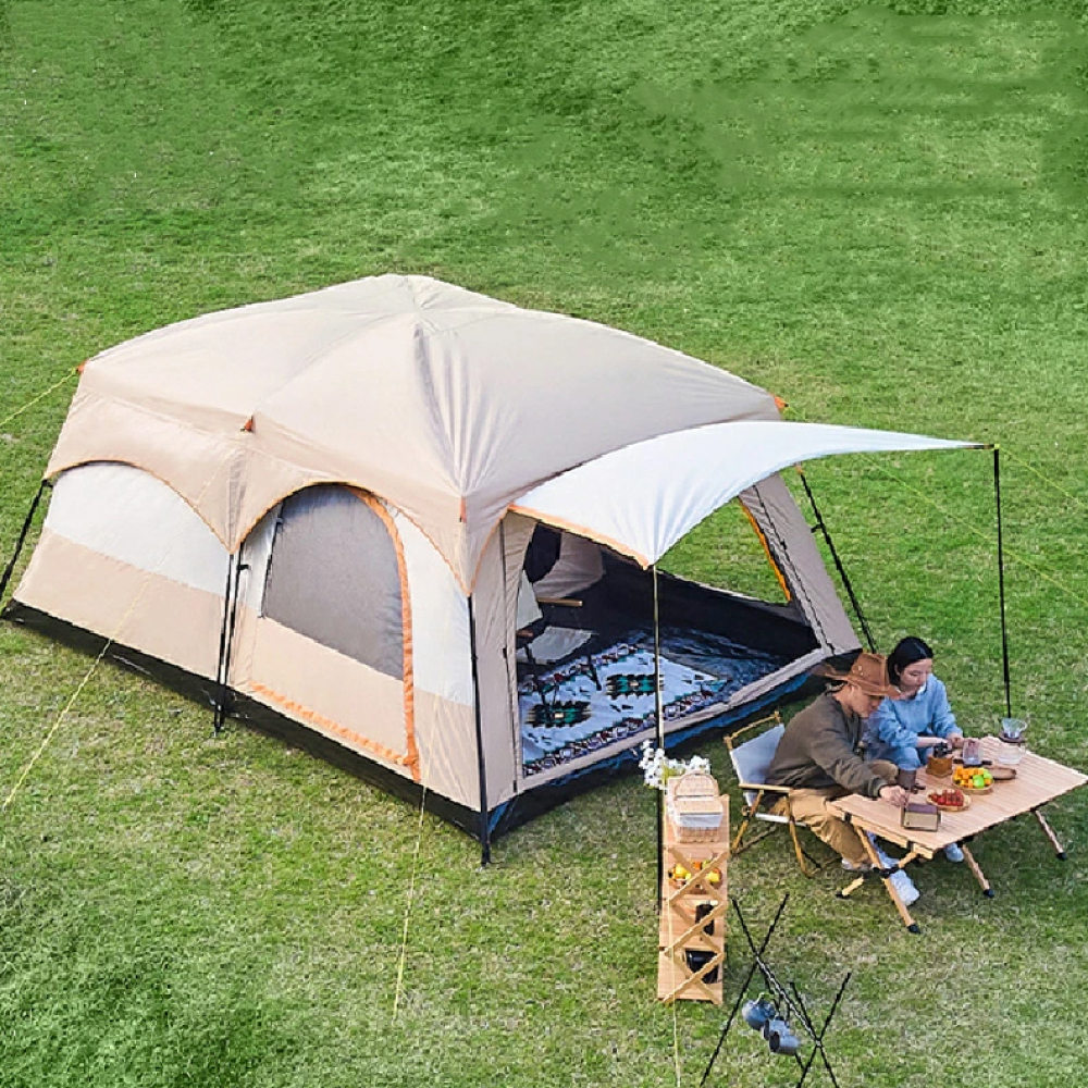 ツールームドームテント 4-10人用 自立式テント キャノピー付 UV ツールームドームテント 4-10人用 自立式テント キャノピー付 UV