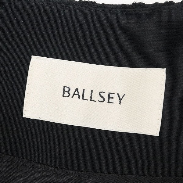◆BALLSEY ボールジィ トゥモローランド ノーカラー ジャケット＆スカート スーツ セットアップ 黒 ブラック 38_画像5