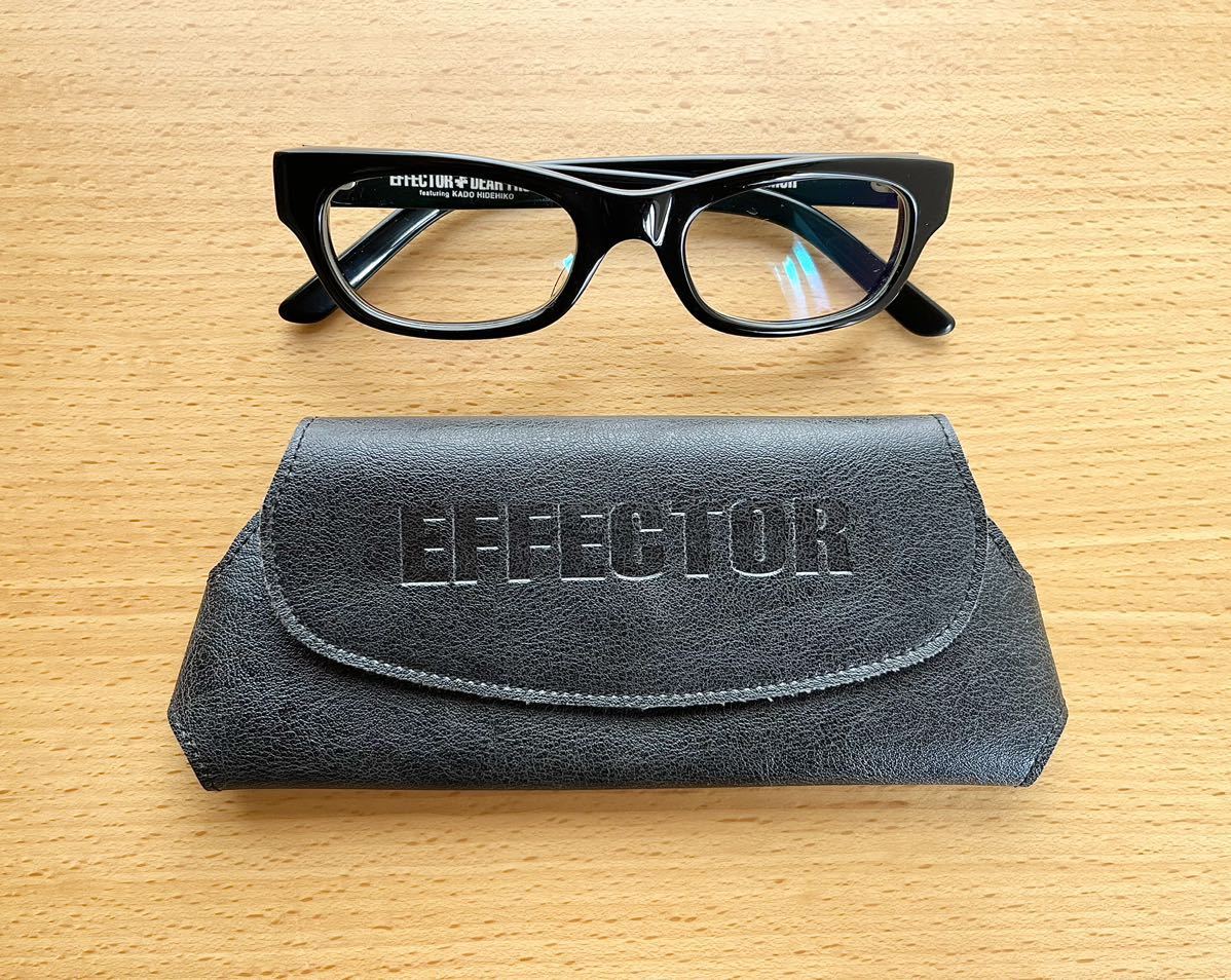 EFFECTORエフェクターWネーム限定コラボ特別モデルアレンギンズバーグハンドメイド日本製手造りビンテージセルロイド黒縁メガネ眼鏡送520円