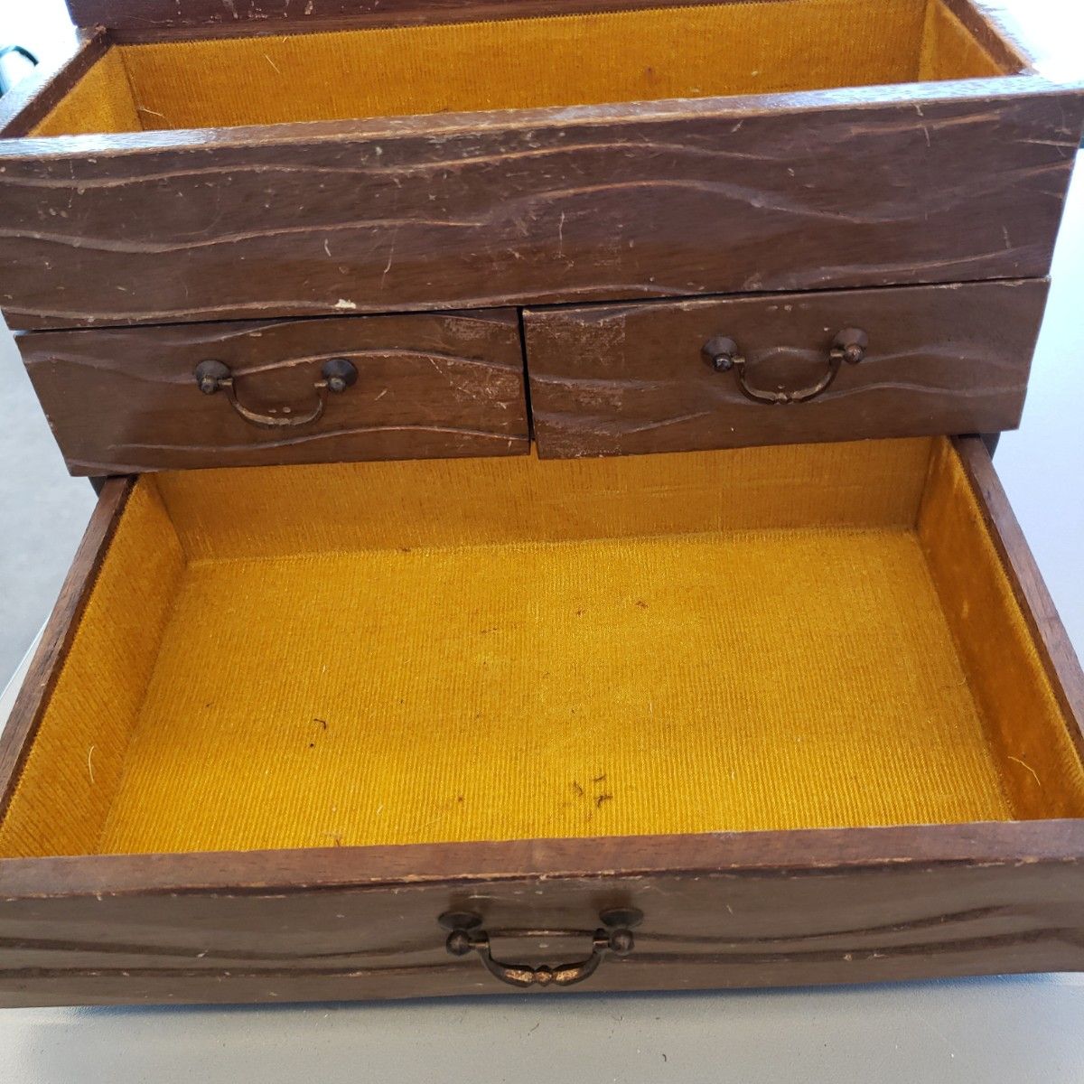 昭和レトロ 木製 小引き出し 小物入れ 古民具 裁縫箱、長期保管
