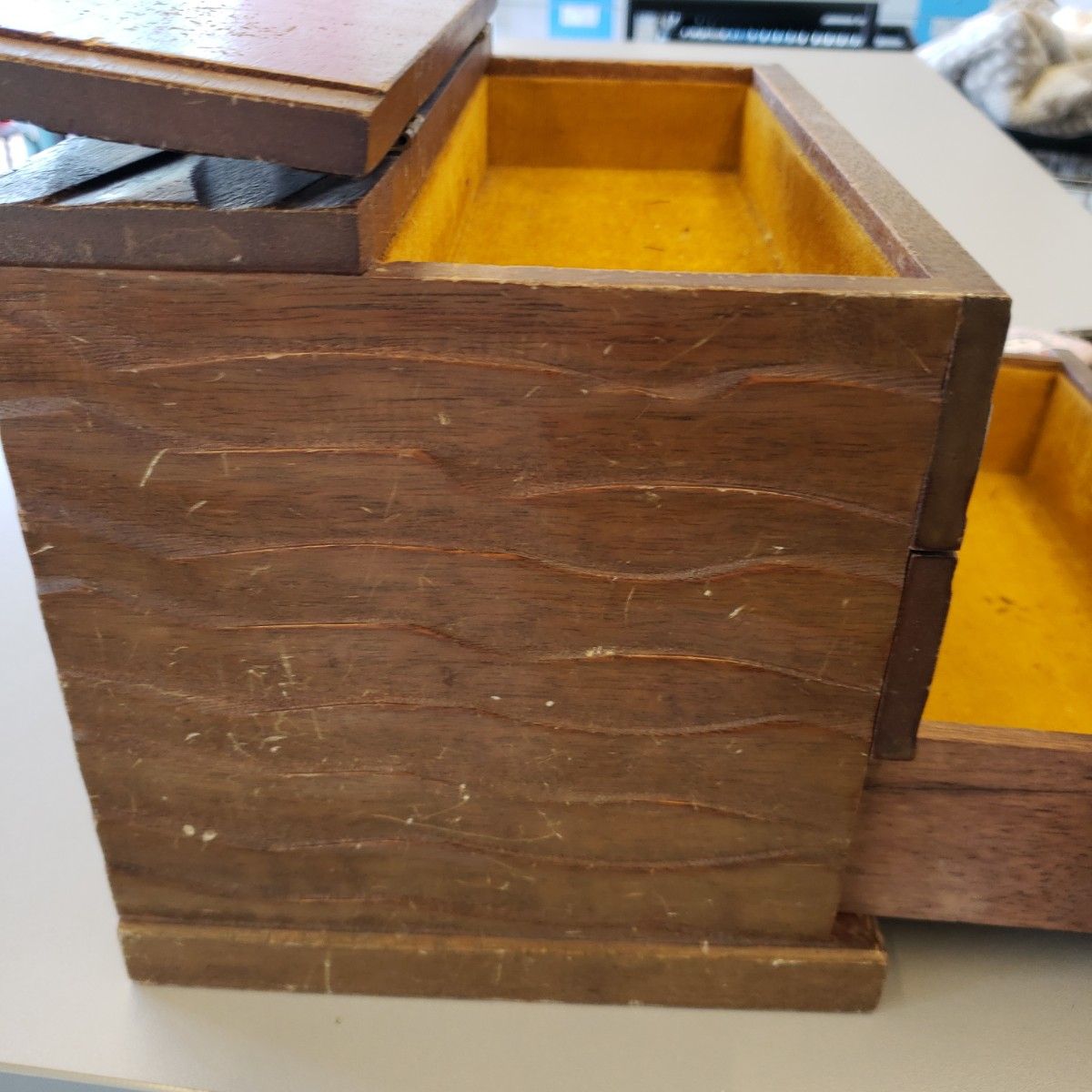 昭和レトロ 木製 小引き出し 小物入れ 古民具 裁縫箱、長期保管
