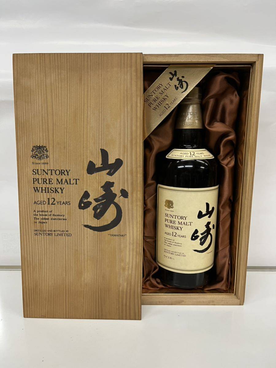 新品未開栓】サントリー 山崎 12年 ピュアモルト 750ml 43% 木箱付き