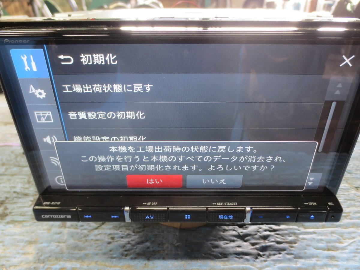 I)カロッツェリア、メモリーナビ。AVIC-RZ710。CD/SD/DVD/BTAUDIO/2019