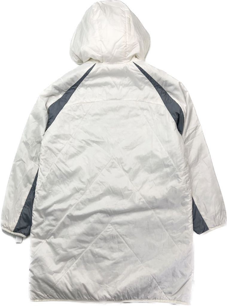  Nike * NIKE sliding large pocket * white gray bench coat long jacket lady's L sport . war outdoor #AG190