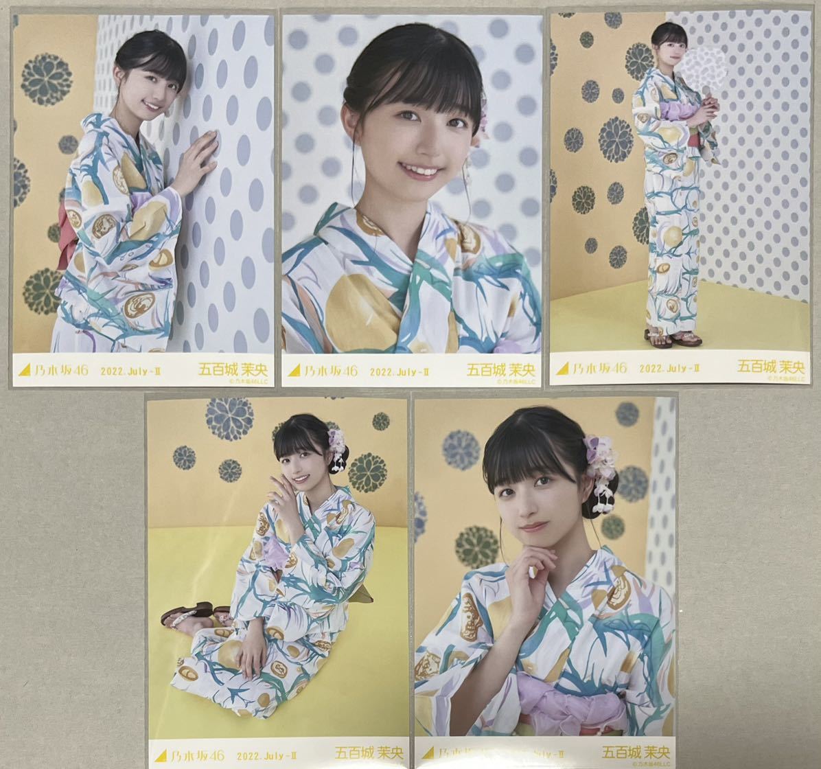 乃木坂46 乃木坂 五百城茉央 生写真 全ツ2025 浴衣 5種コンプ 乃木坂46 五百城茉央 浴衣 生写真 コンプ 検) 会場 限定 座り