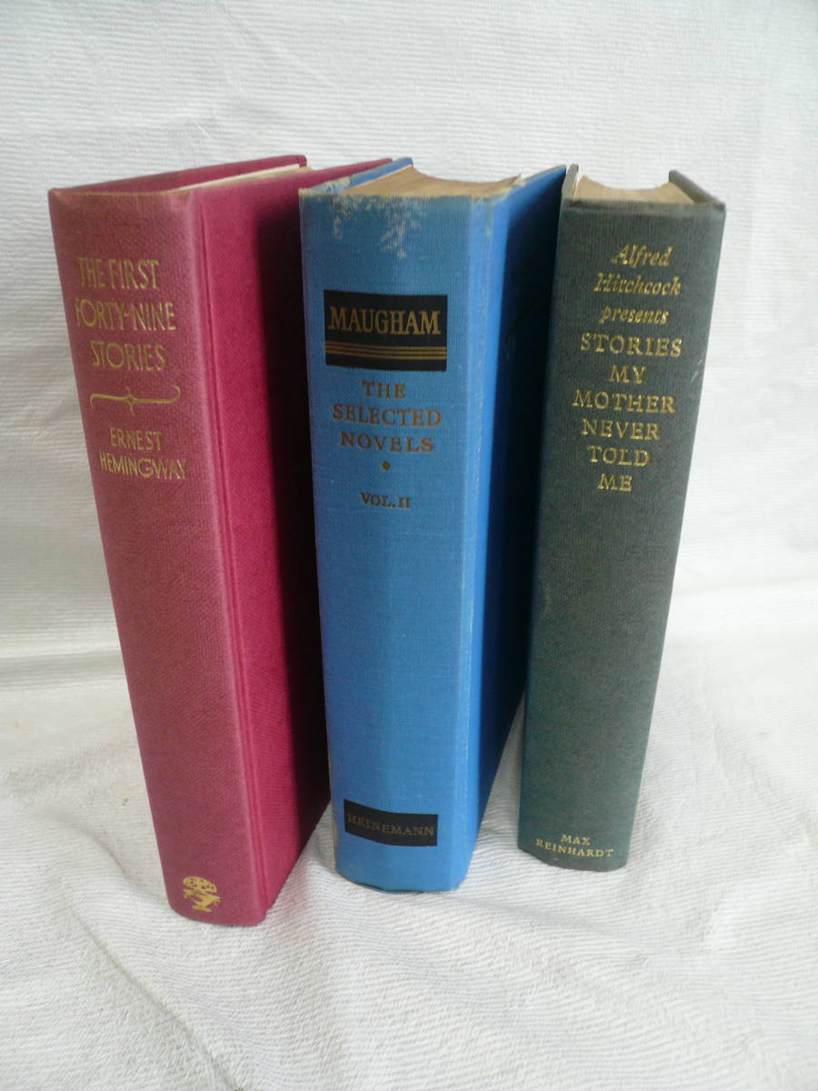 英語版　小説　3冊　アルフレッド　ヒッチコック/サマーセット　モウガム/アーネスト　ヘミングウエイ　著　古書　当時物_画像1