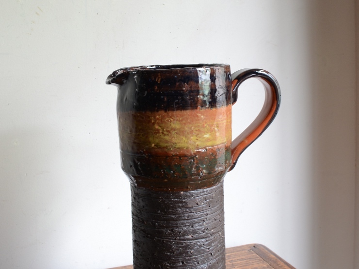 アンティーク花器 オブジェ 北欧ヴィンテージ デザイン 陶器 フラワーベース（H28cm） 華道 花瓶 生け花 ポット