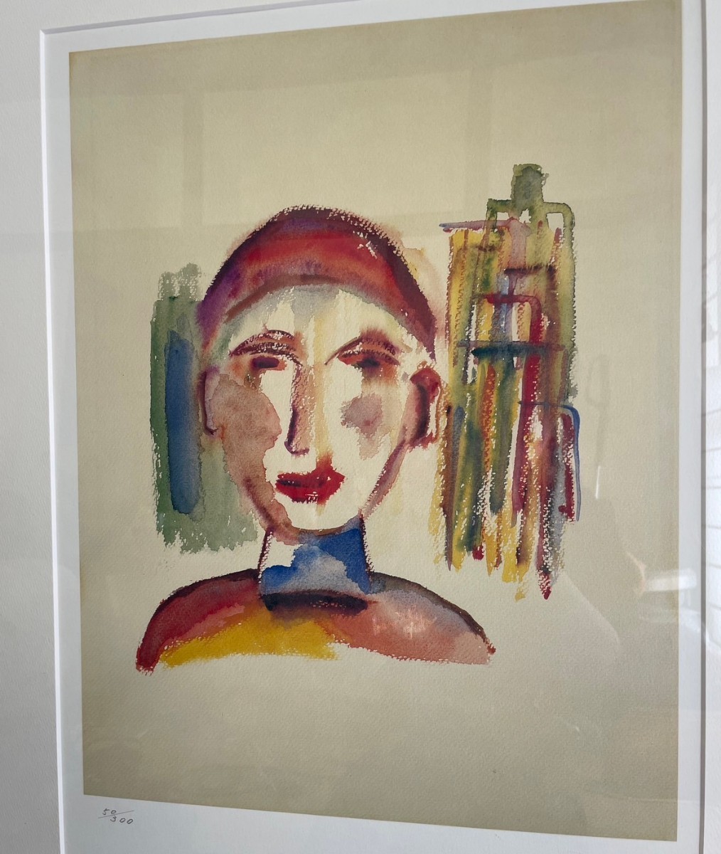 美品☆Henry Miller ヘンリーミラー 額装 ミクストメディア リトグラフ エディション 50/300 人物画 インテリア_画像2