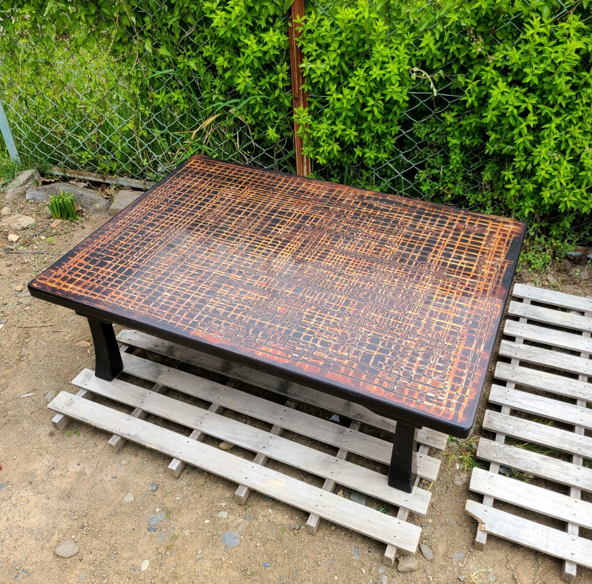 昭和レトロ 漆塗り ちゃぶ台 年代物 折りたたみ 角テーブル 座卓 ロー