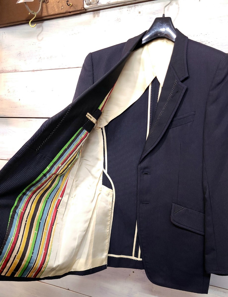  прекрасный товар *Paul Smith tailored jacket полоса подкладка многоцветный книга@ порез перо мужской S костюм блейзер 