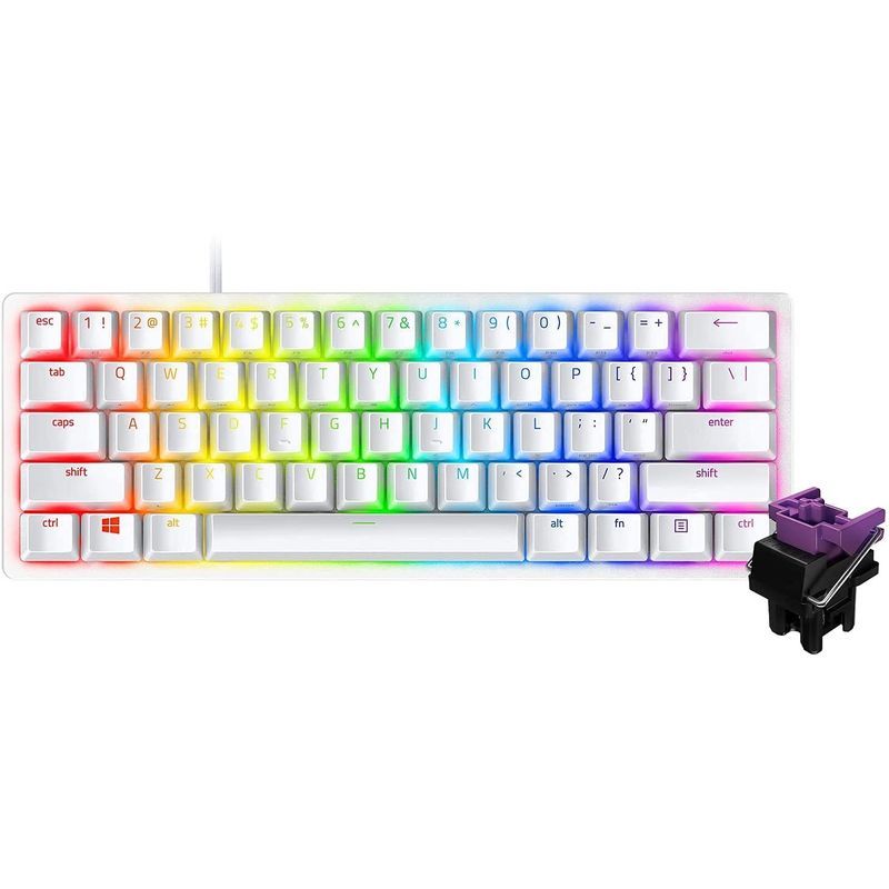 Razer Huntsman Mini 小型 ゲーミングキーボード Mercury White