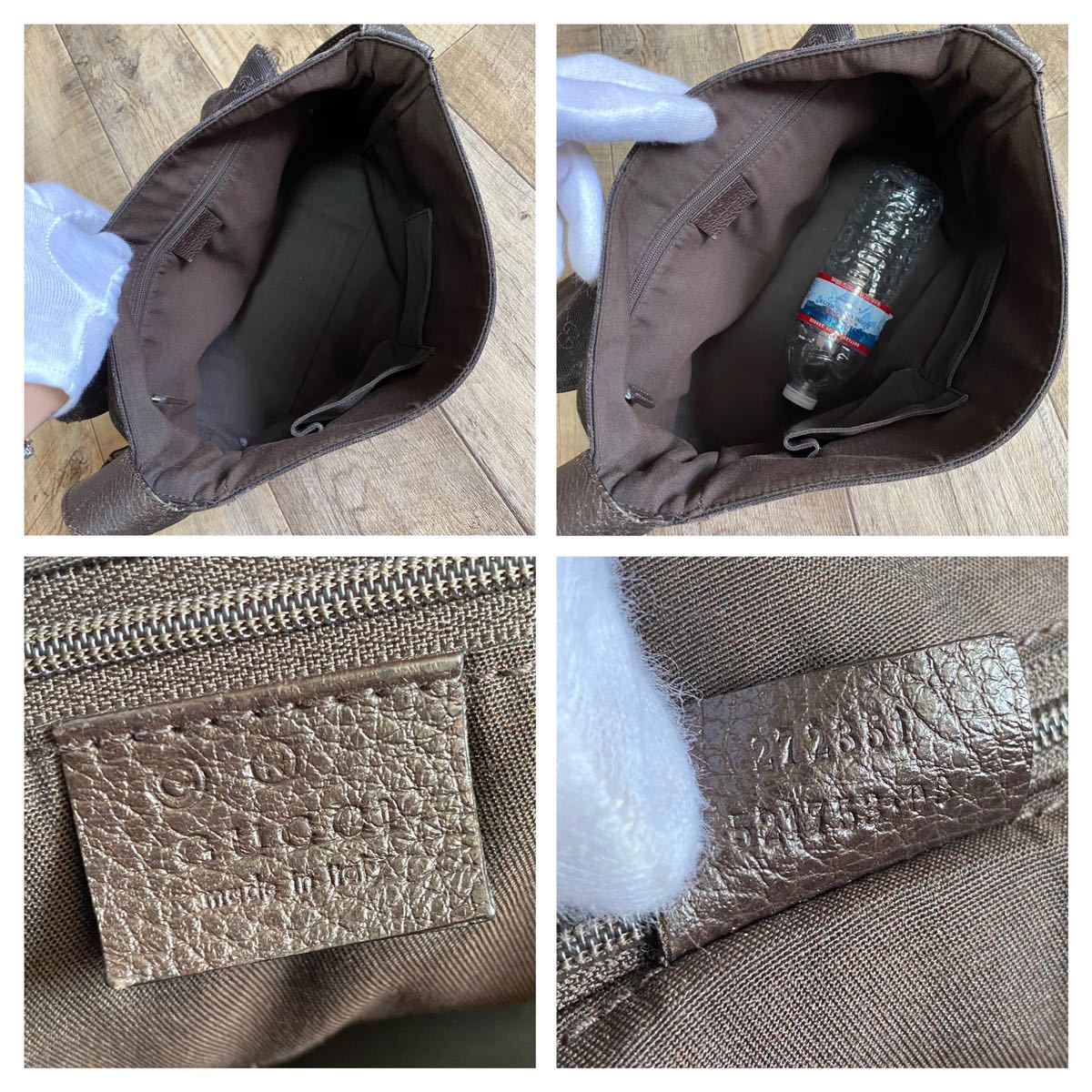 本物☆GUCCI グッチ GG柄 キャンバス レザー ショルダーバッグ 斜めがけ ブラウン ボディバッグ ポシェット ミニ バッグ メンズ レディース