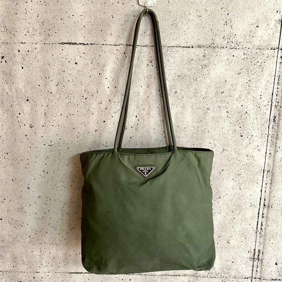本物 PRADA プラダ テスート ナイロン トートバッグ 三角ロゴ プレート