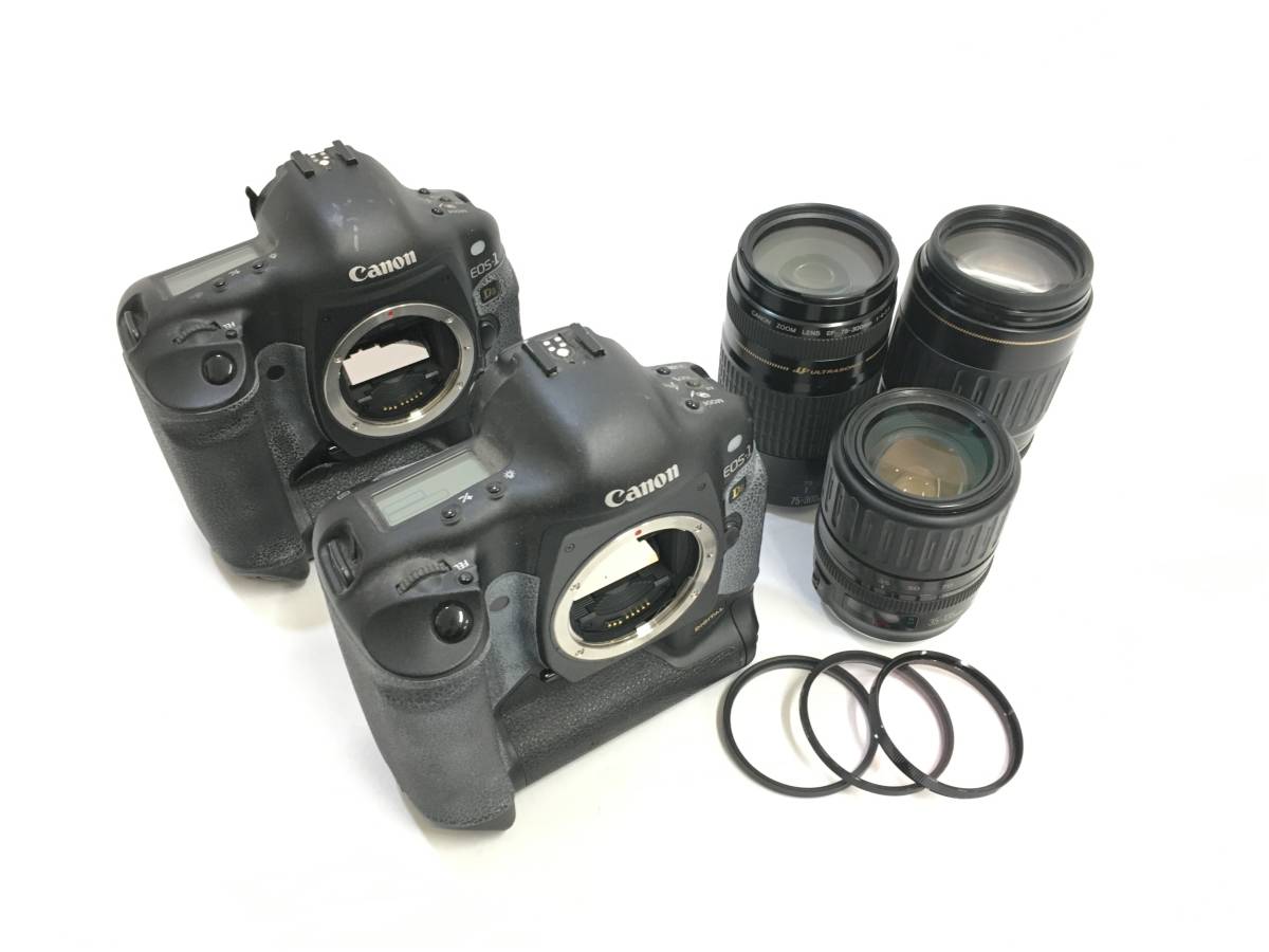 Canon EOS-1 DS ×2 + ZOOM LENS EF 35-135mm 1:4-5.6 +75-300mm 1:4-5.6 + 100-300mm 1:4.5-5.6 キャノン デジタル一眼レフカメラ_画像1