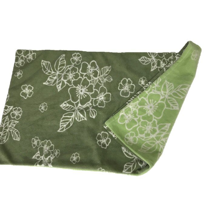  fleece pillow case floral print polyester approximately 78.x45. green new goods sample goods free shipping 