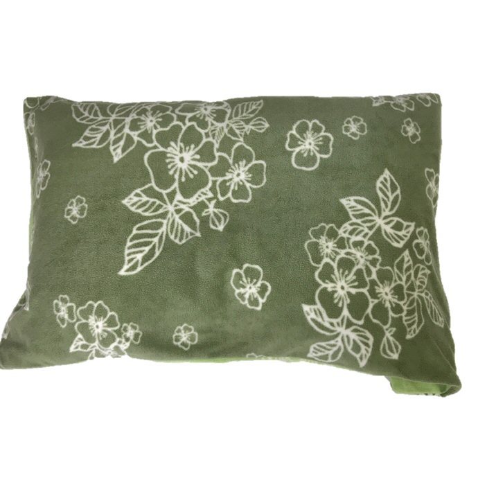  fleece pillow case floral print polyester approximately 78.x45. green new goods sample goods free shipping 