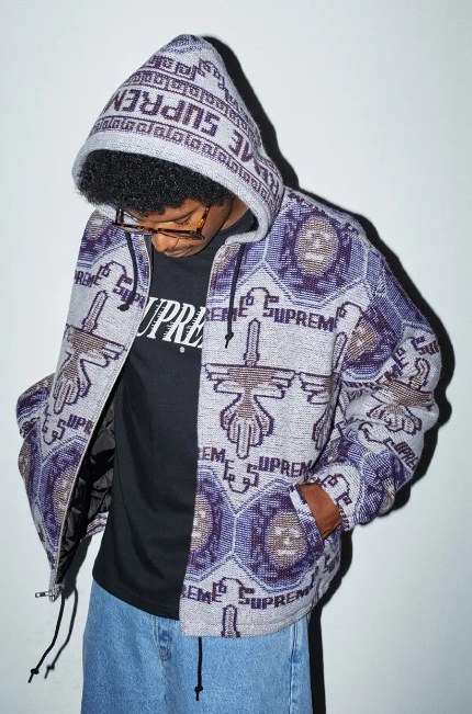 【新品】Supreme シュプリーム【Woven Hooded Jacket Dusty Lilac】2022年秋冬 22AW ウーブンジップアップ ジャケット Mサイズ