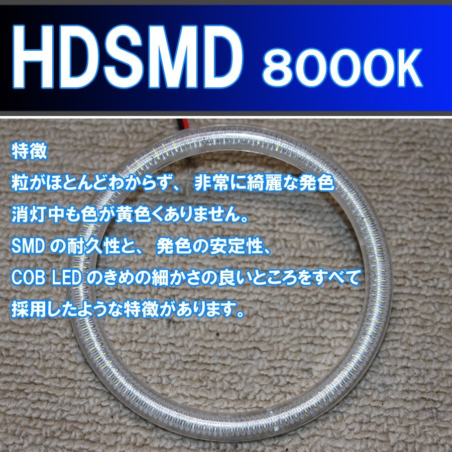 レガシィBM BR 後期用 HDSMD LED 4灯イカリング エンジェルアイ 配線キット、リング固定部材、日本語取り付けマニュアル付き_画像3