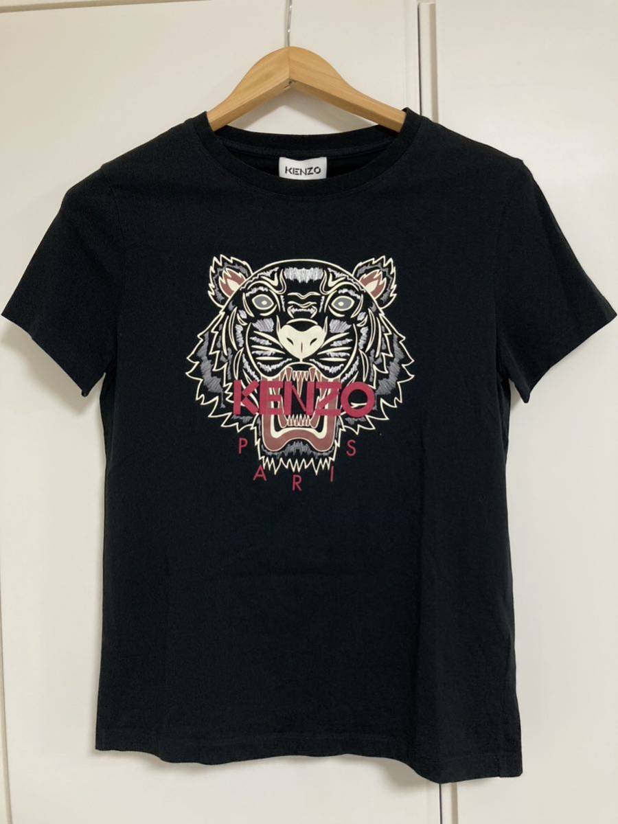 【送料無料】Kenzo ケンゾー タイガー Tシャツ 刺繍ロゴ　黒　ブラック