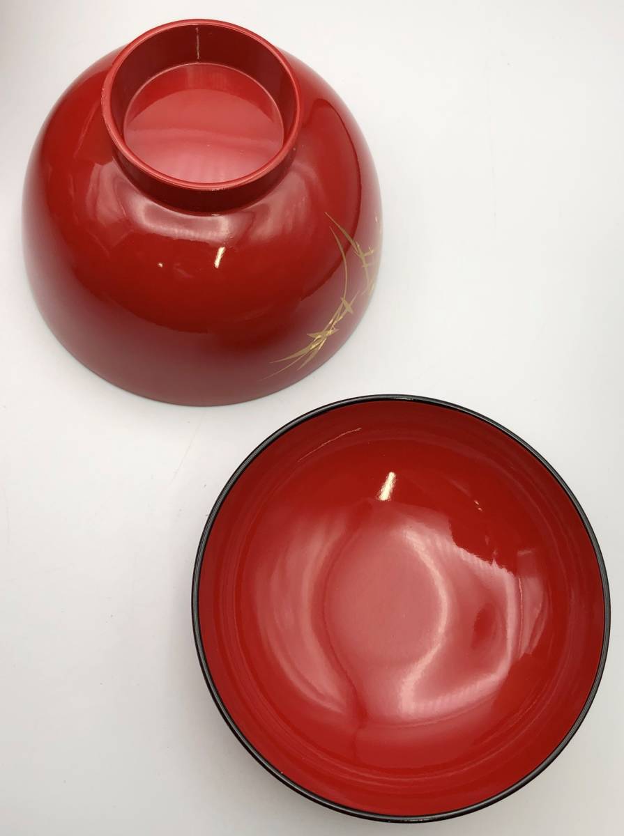 未使用◇耕峰 手描天然木加工品 御吸物椀揃 5客セット 山中漆器 未使用◇耕峰 手描天然木加工品 御吸物椀揃 5客セット 山中漆器