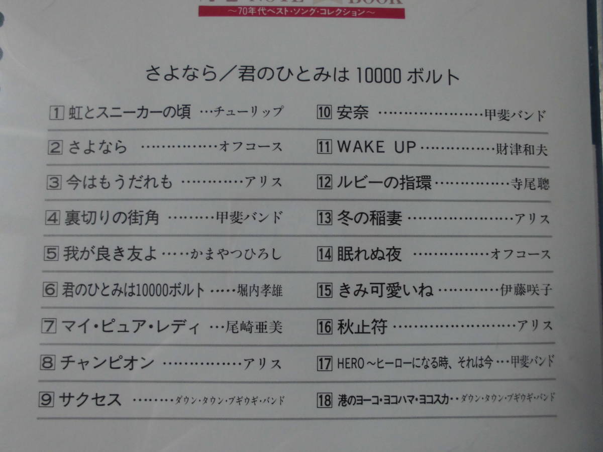 中古ＣＤ◎オムニバス　青春ＮＯＴＥ　歌　ＢＯＯＫ　さよなら/君のひとみは１００００ボルト◎安奈・秋止符　他全　１８曲収録_画像3