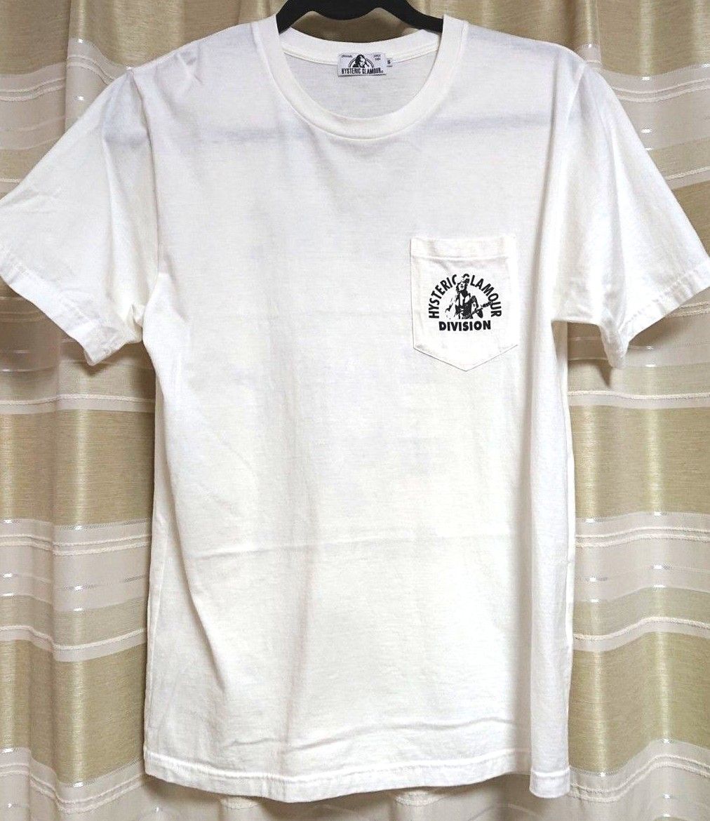 ヒステリックグラマー 半袖Tシャツ SIZE S 胸ポケット付き プリント ロゴ HYSTERIC GLAMOUR