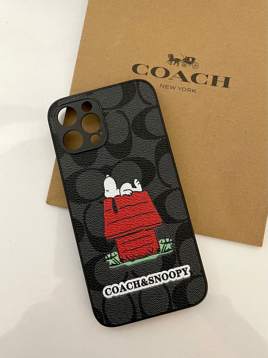 新品未使用 iPhone12proMax coach &スヌーピーコラボ ケース iPhone