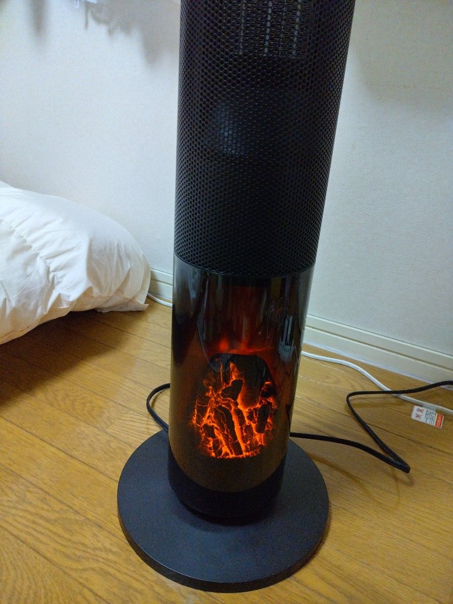 モダンデコ 暖炉調タワー型セラミックファンヒーター