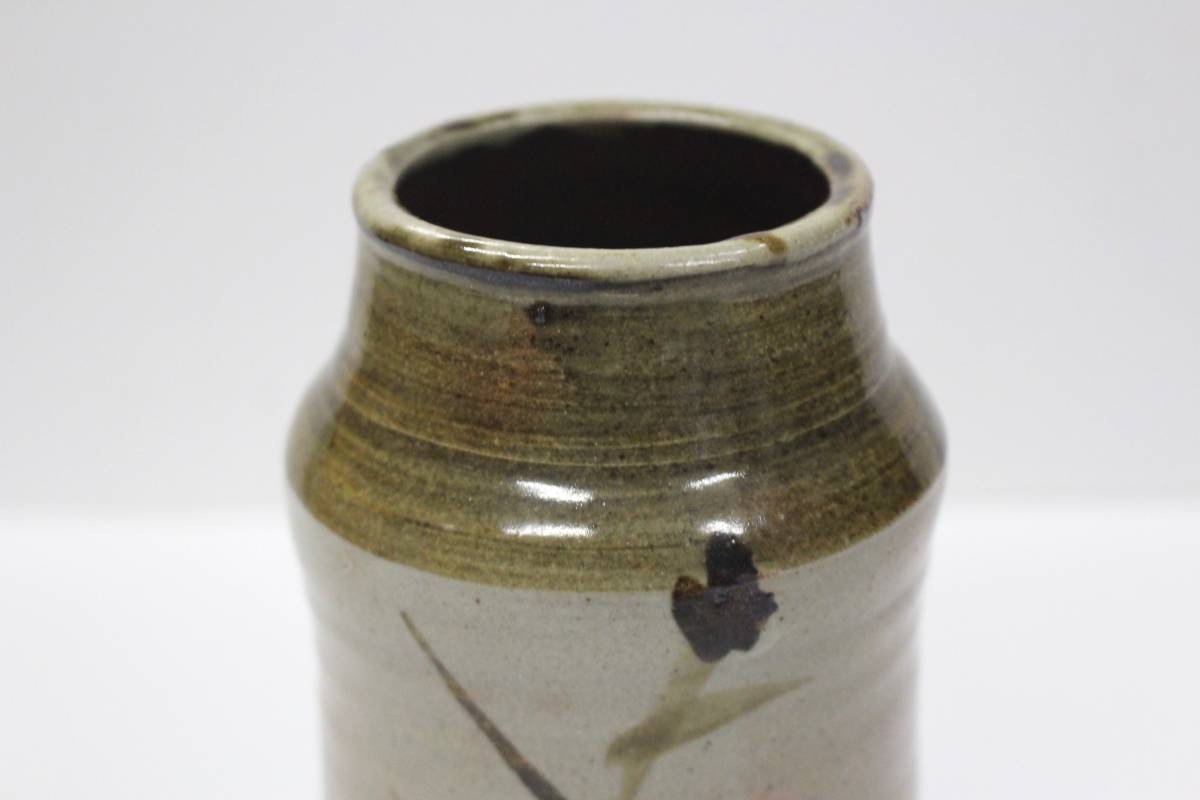 希少 数寄者放出品 人間国宝 浜田庄司 濱田庄司 花器 茶道具 懐石 柳