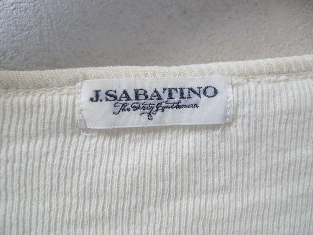 ◆J.SABATINO　サバティーノ　テレコ リブ カットソー シャツ オフホワイト系 サイズS_画像2