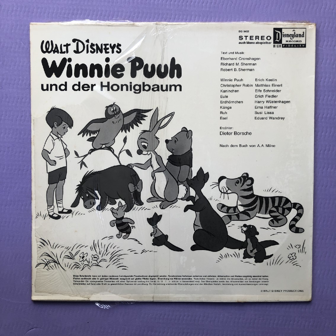  хорошо запись очень редкий woruto* Disney Walt Disney LP запись Walt Disneys Winnie Puuh Und Der Honigbaum Германия запись Anime Винни Пух 