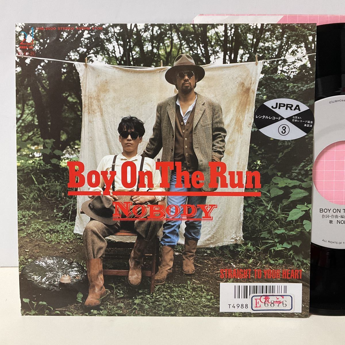 ノーバディ / NOBODY / Boy On The Run / Straight To Your Heart / 7inch レコード / EP / 1988 /_画像1