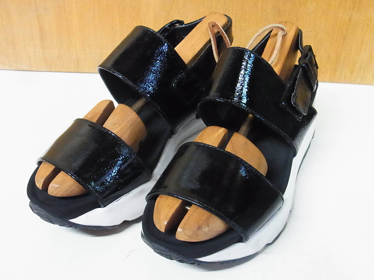  популярный RUCOLINEpa палатка кожа задний ремешок сандалии размер 39 25.5 см чёрный 