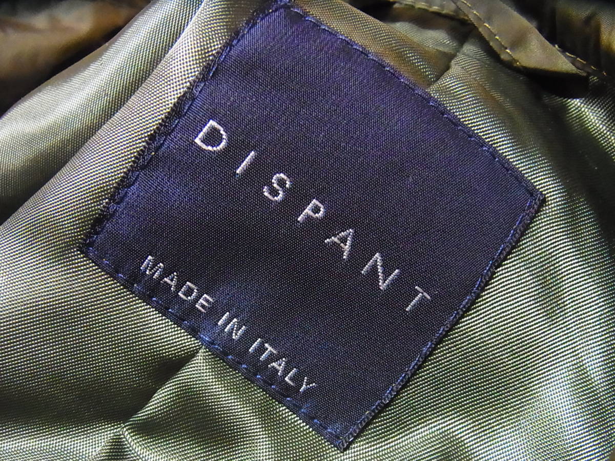 綺麗 正規品 DISPANT ディスパント イタリア製 中綿入り ナイロン ミリタリージャケット カーキ サイズ44の画像6